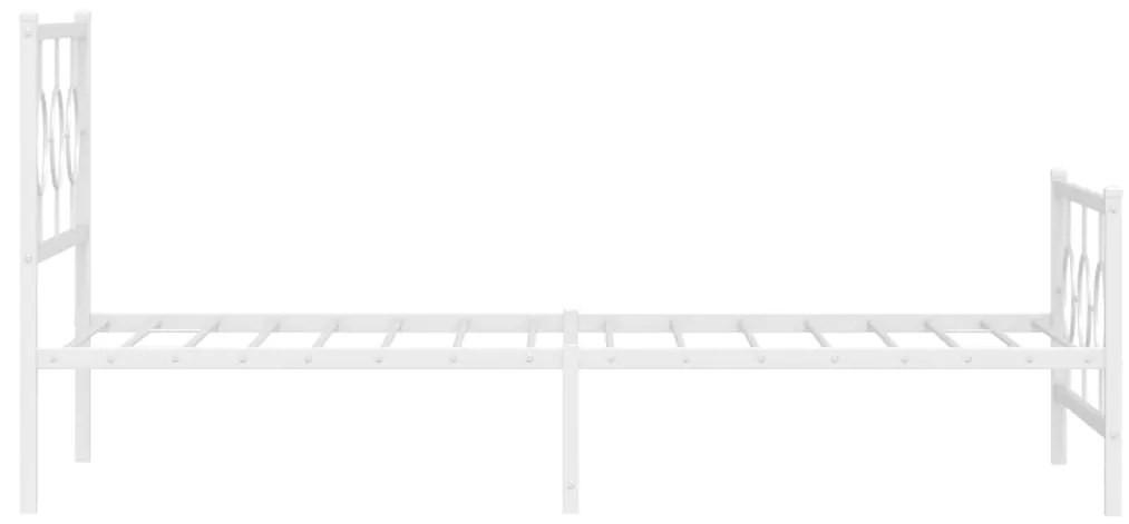 Estrutura de cama com cabeceira e pés 100x200 cm metal branco