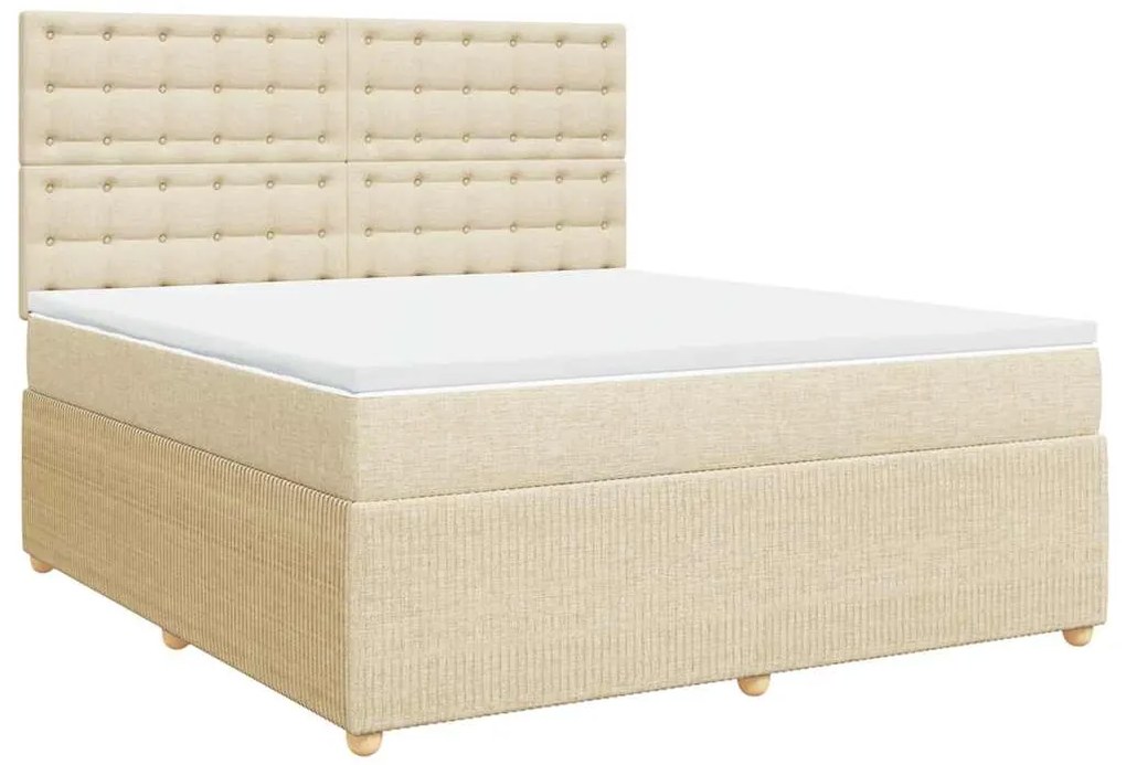 Cama com molas/colchão 180x200 cm tecido cor creme