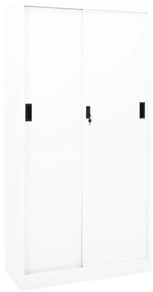 vidaXL Armário escritório c/ porta deslizante 90x40x180 cm aço branco