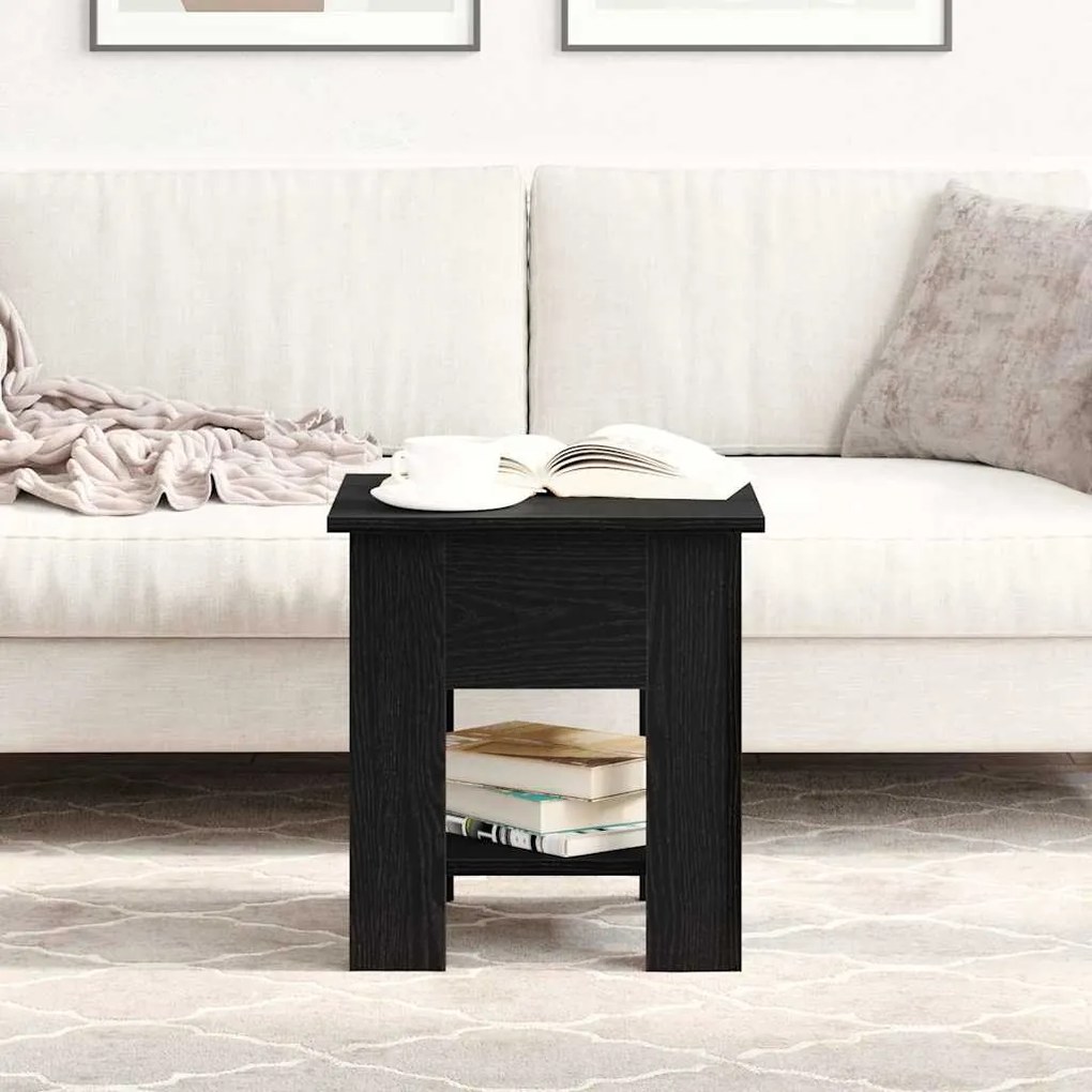 Mesa de Centro vidaXL Carvalho Preto 40x40x42 cm Madeira de Engenharia