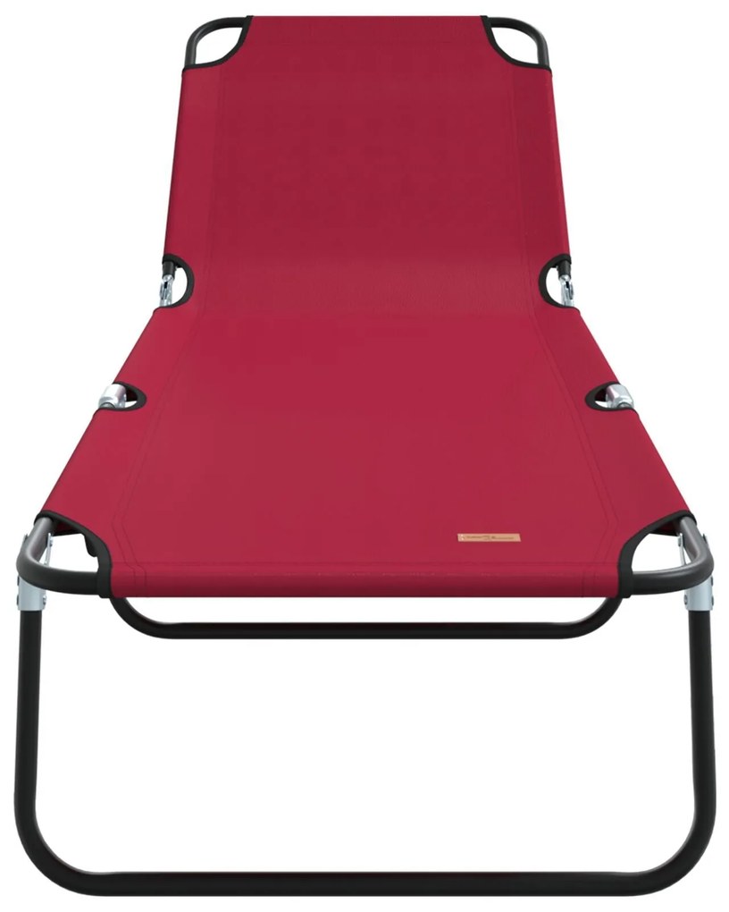 Espreguiçadeira Dobrável 2 pcs Portátil Vermelha Tecido Oxford 600D