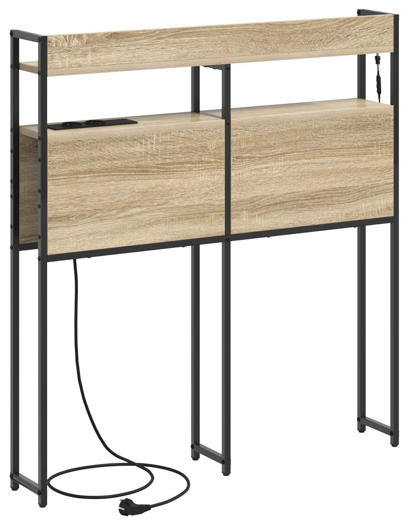 Cabeceira de armazenamento com prateleira Carvalho sonoma 80 cm