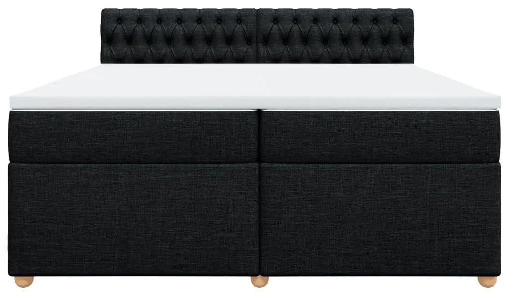 Cama com molas/colchão 200x200 cm tecido preto