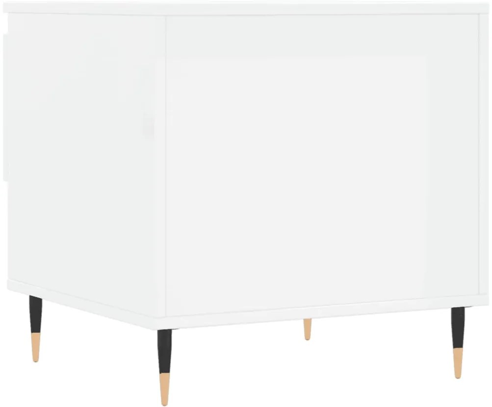 Mesas de centro 2pcs 50x46x50cm deriv. madeira branco brilhante