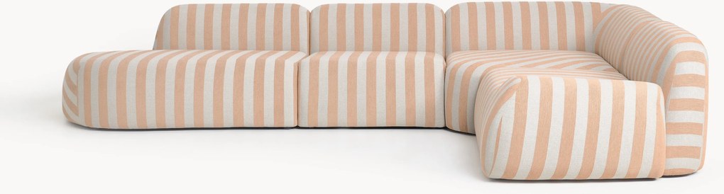 Sofá de canto modular XL às riscas Wolke