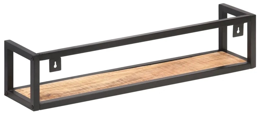 Prateleiras de parede 2 pcs 80 cm madeira de mangueira áspera