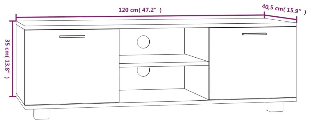 Móvel de TV 120x40,5x35 cm derivados de madeira carvalho sonoma