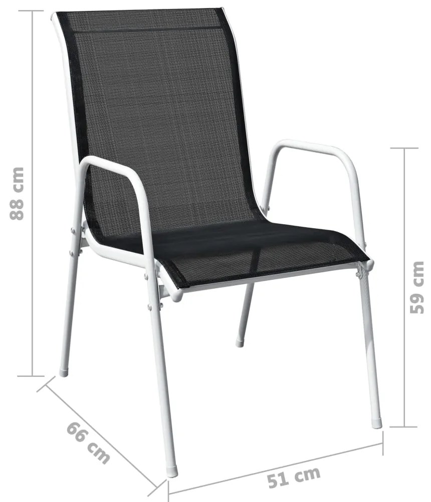 Conjunto bistrô aço + textilene 50x71 cm preto