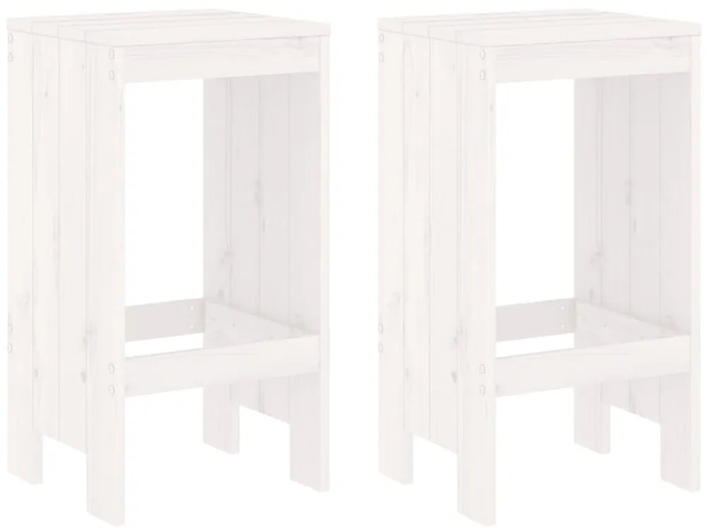 3 pcs conjunto de bar para jardim pinho maciço branco
