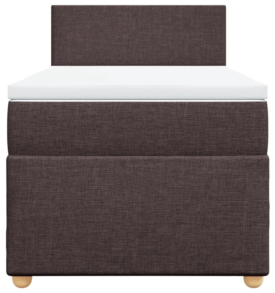 Cama com molas/colchão 90x200 cm tecido castanho-escuro