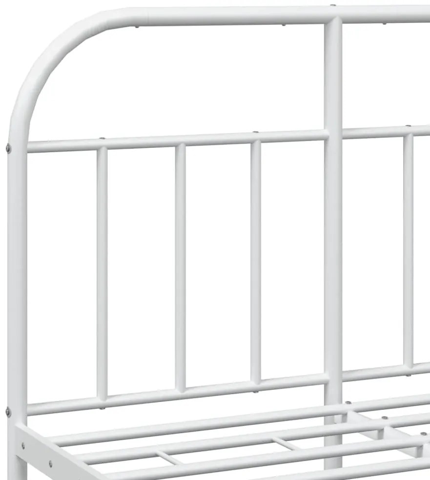 Estrutura de cama com cabeceira e pés 120x200 cm metal branco