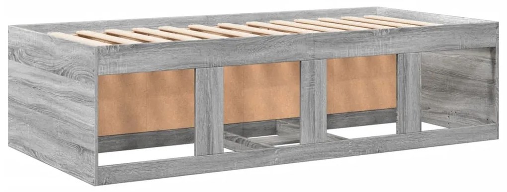 Sofá-cama com gavetas sem colchão 100x200 cm cinzento sonoma