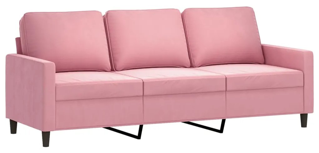 4 pcs conjunto de sofás com almofadas veludo rosa