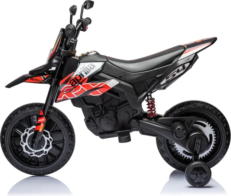 Mota elétrica para Crianças 12V Aprilia RX, Rodas Espuma EVA Vermelha