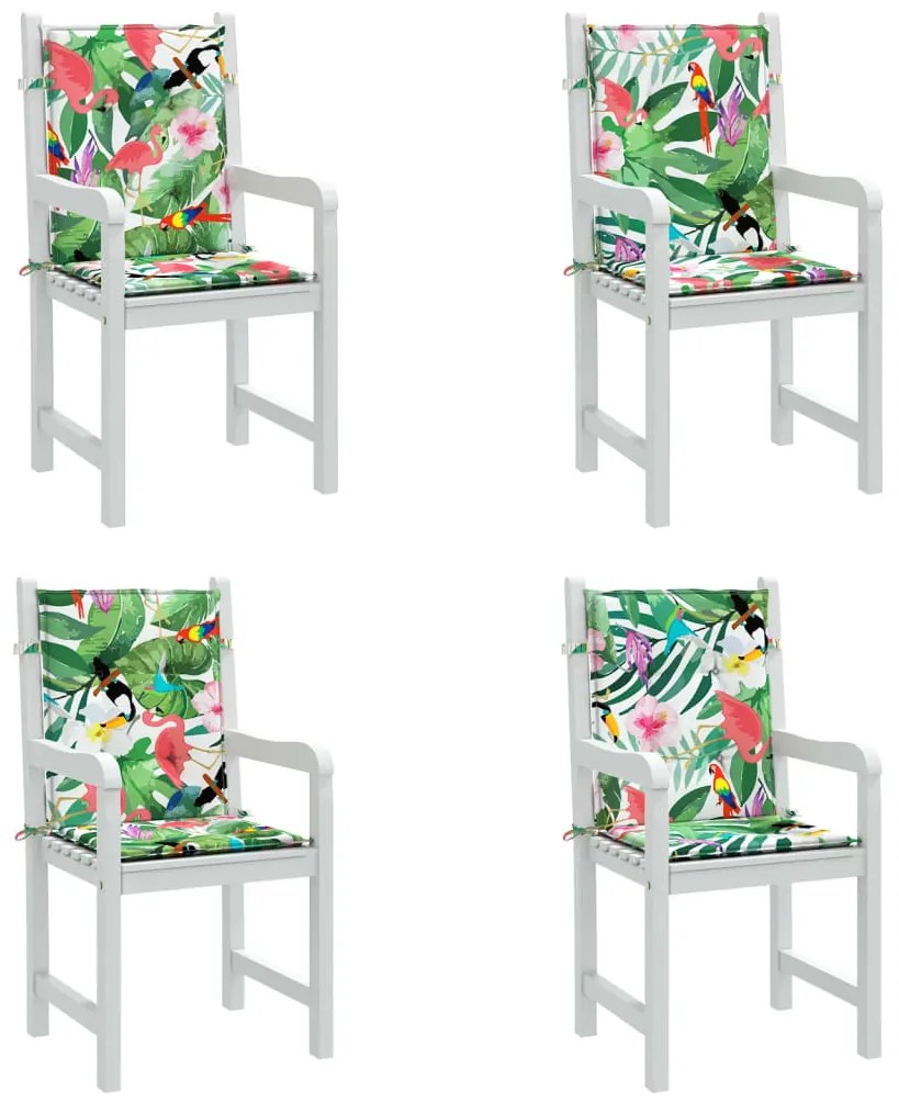 Almofadões para cadeira de encosto baixo 4 pcs tecido multicor