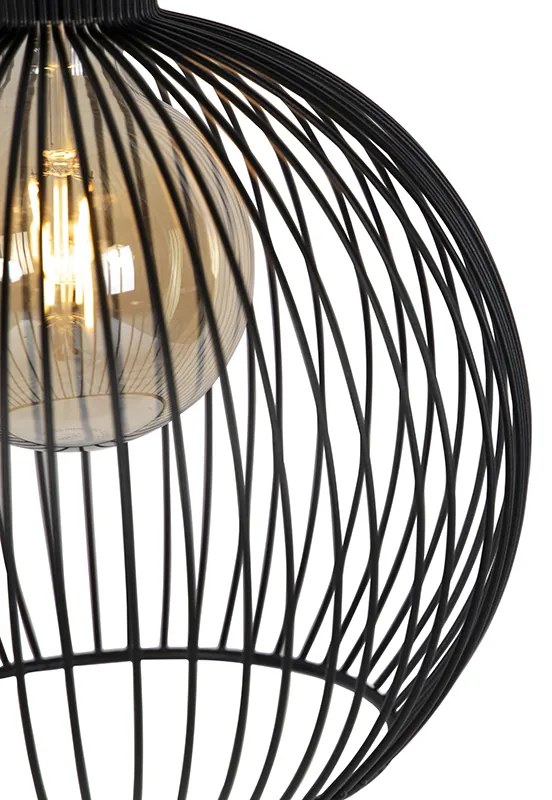 Candeeiro Pendente Design Redondo Preto 30cm - Dos Moderno,Design