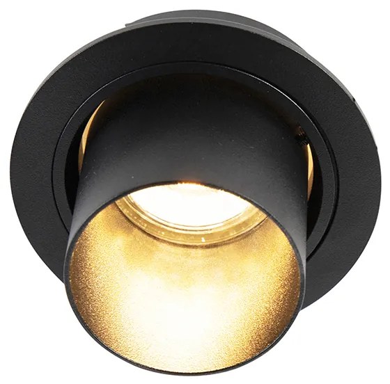 LED Foco embutido inteligente preto inclinável com Wi-Fi GU10 - Installa Moderno