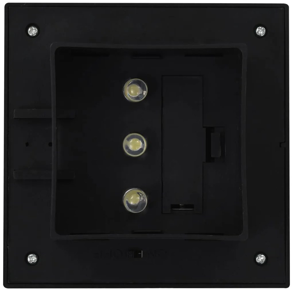 Candeeiro de exterior solar LED 6 pcs preto quadrado 12 cm