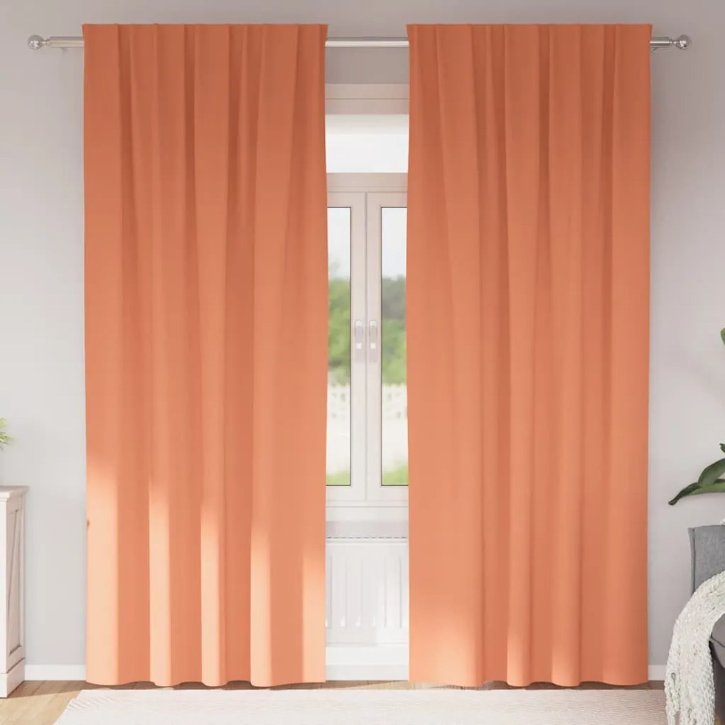 vidaXL Cortinas Blackout com Argolas 2 pcs Terracota 260 x 140 cm