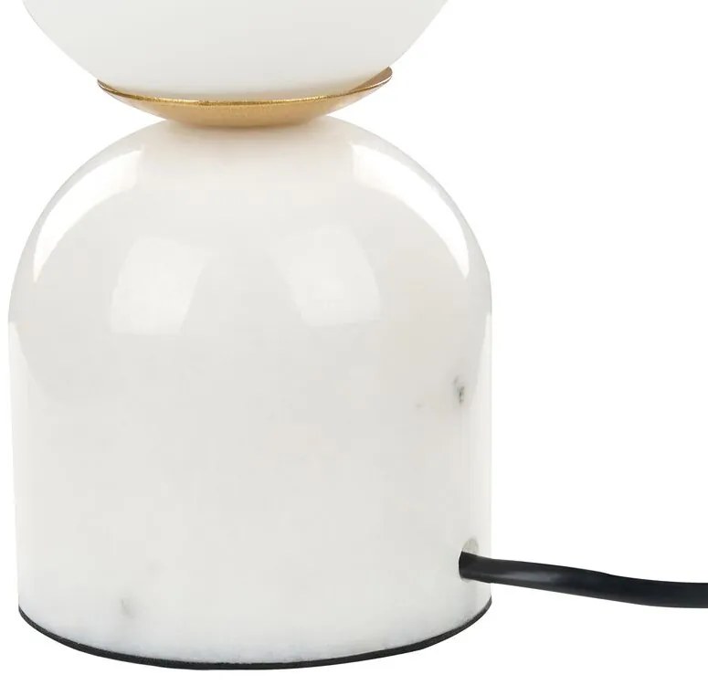 Candeeiro de mesa com efeito de mármore branco 21 cm KIWI Beliani