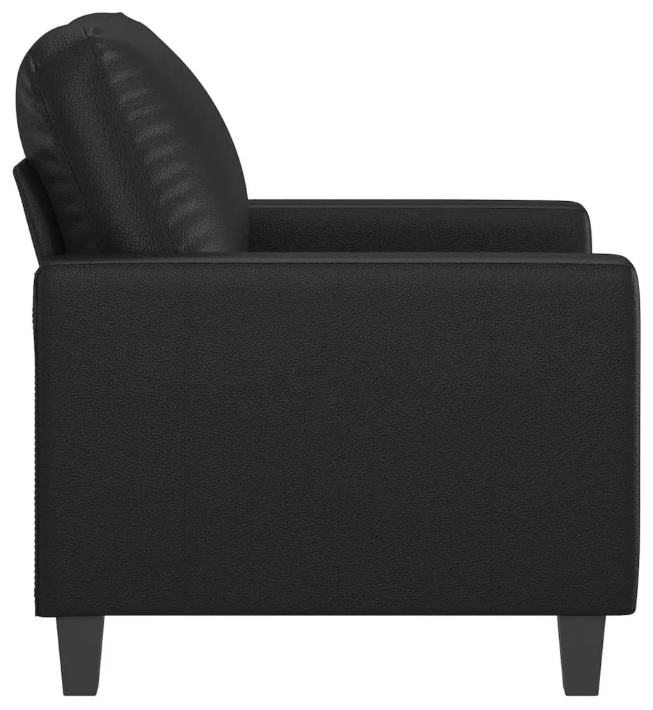 Poltrona couro artificial 60 cm preto