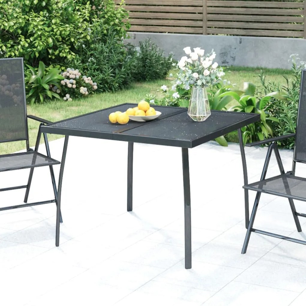 vidaXL Mesa de jardim 100x100x72 cm malha de aço antracite