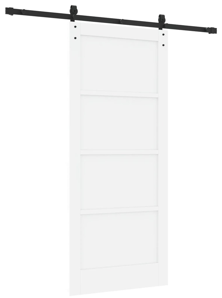 Porta Deslizante Conjunto de 2 Branca e preta Madeira, metal