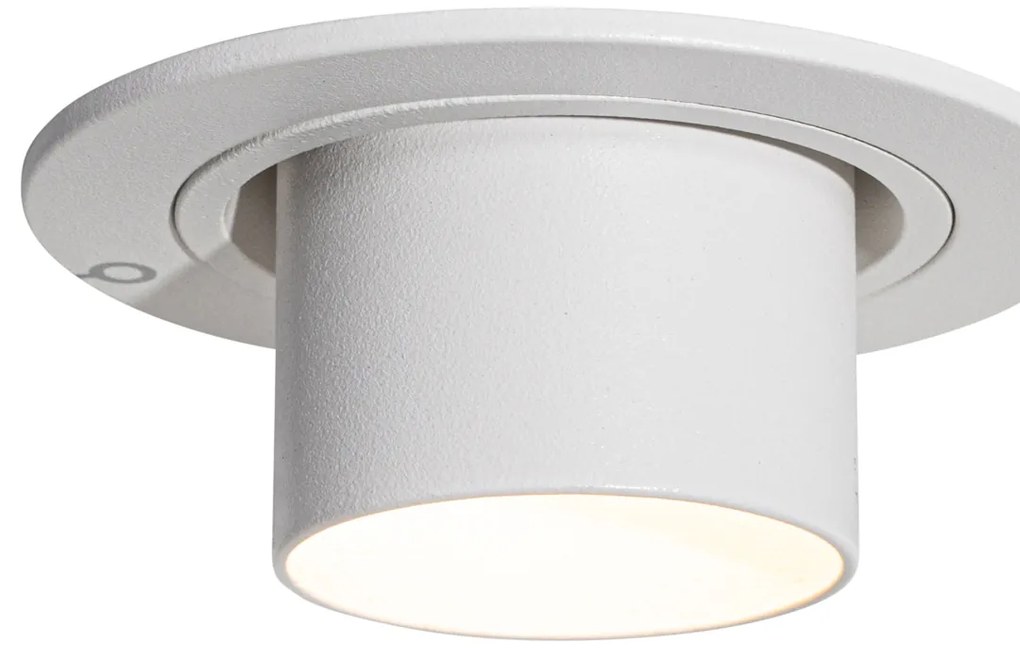 Conjunto de 6 focos embutidos brancos GU10 35mm redondos inclináveis - Installa Moderno