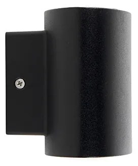 Candeeiro de parede exterior moderno preto com LED IP44 - Ovum