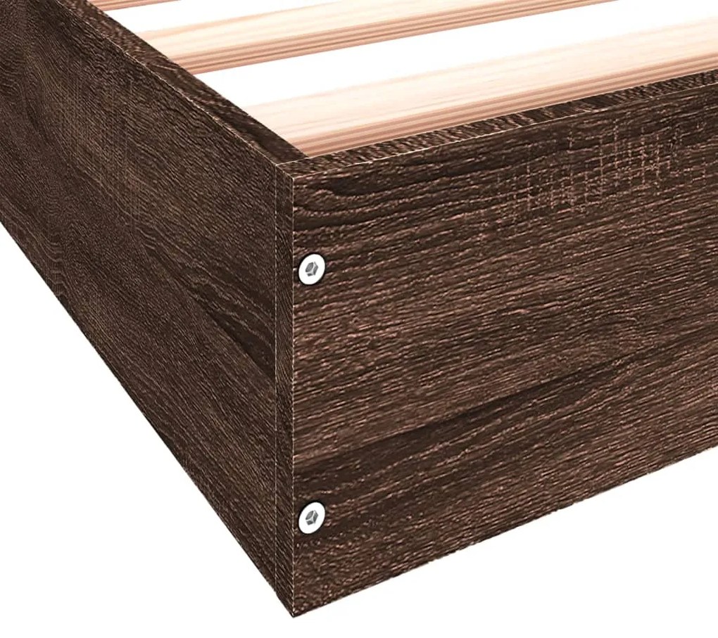 Estrutura cama s/ colchão derivados madeira carvalho castanho