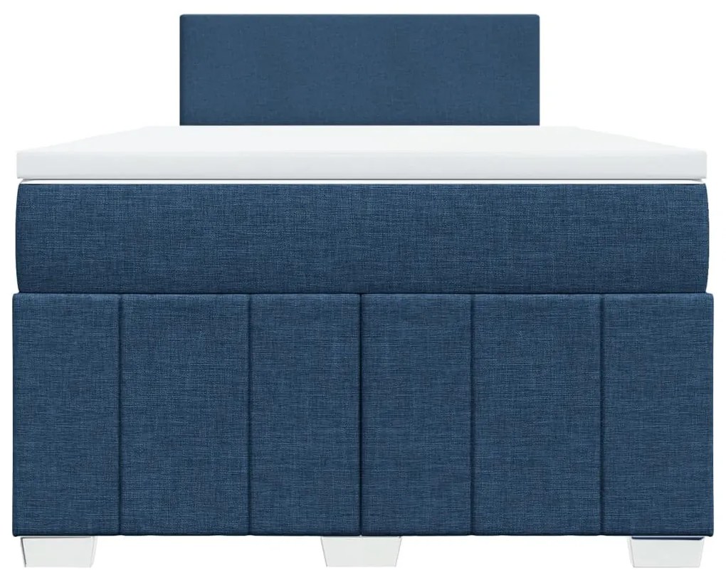 Cama com molas/colchão 120x200 cm tecido azul