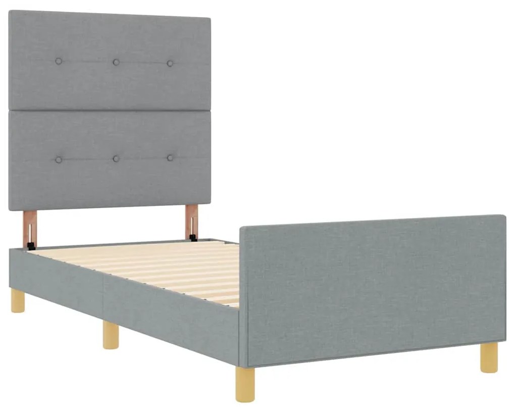 Cama de Tecido Cinza Claro vidaXL 80x200 cm