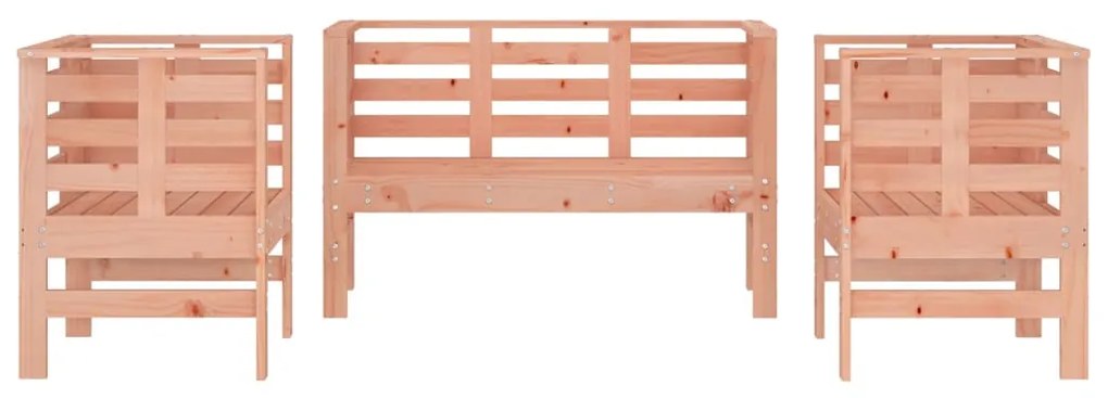 3 pcs conjunto lounge de jardim madeira de douglas maciça