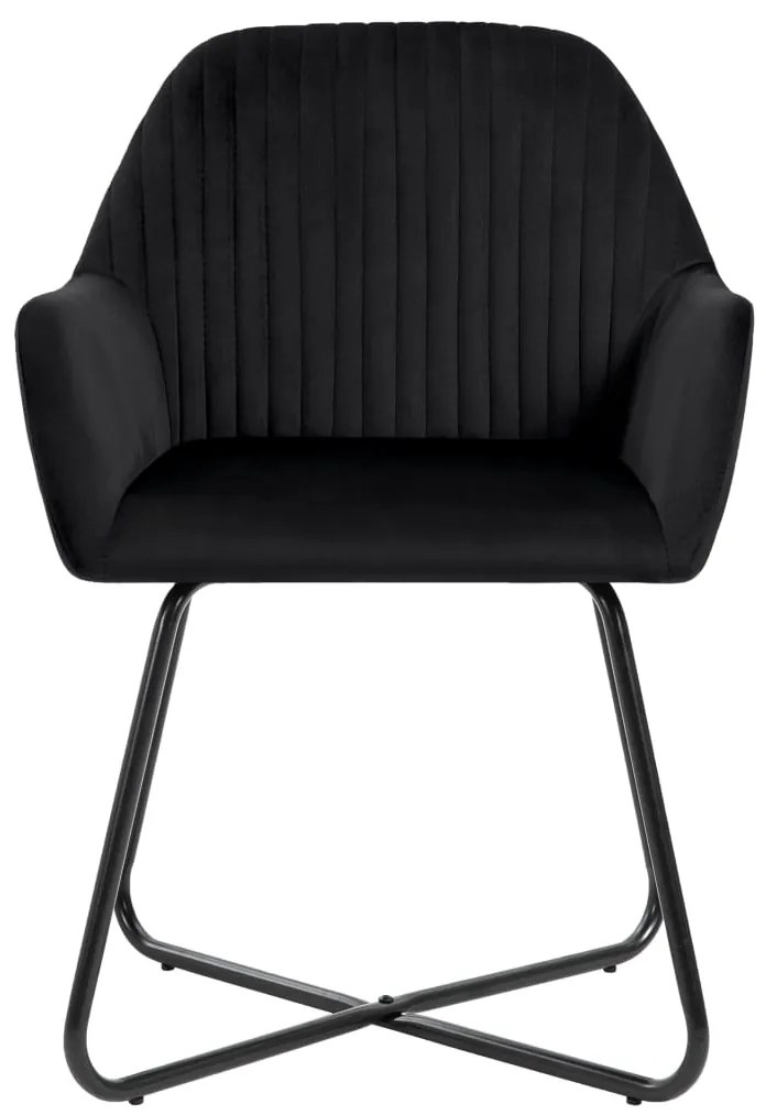 Cadeiras de jantar 4 pcs veludo preto