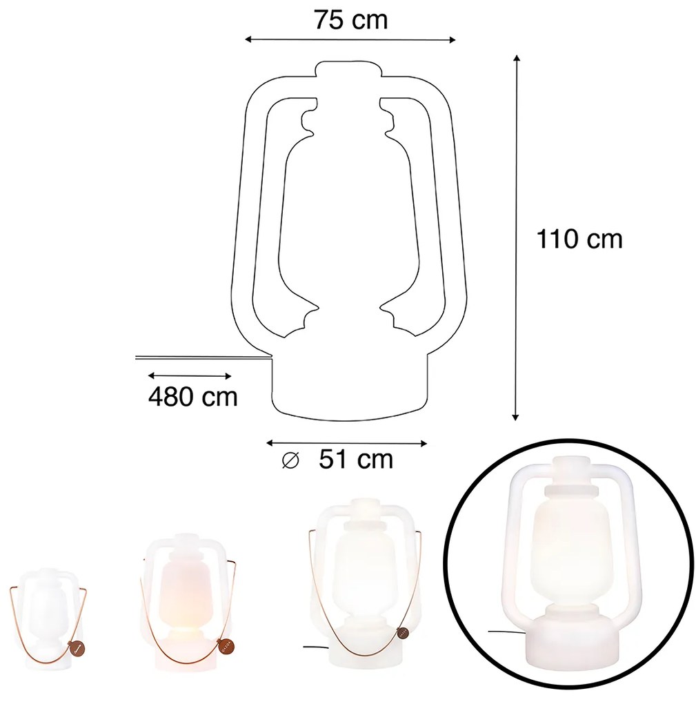 LED Candeeiro de pé inteligente branco 110 cm c/ WiFi G95 - Storm Extra Large Moderno,Design