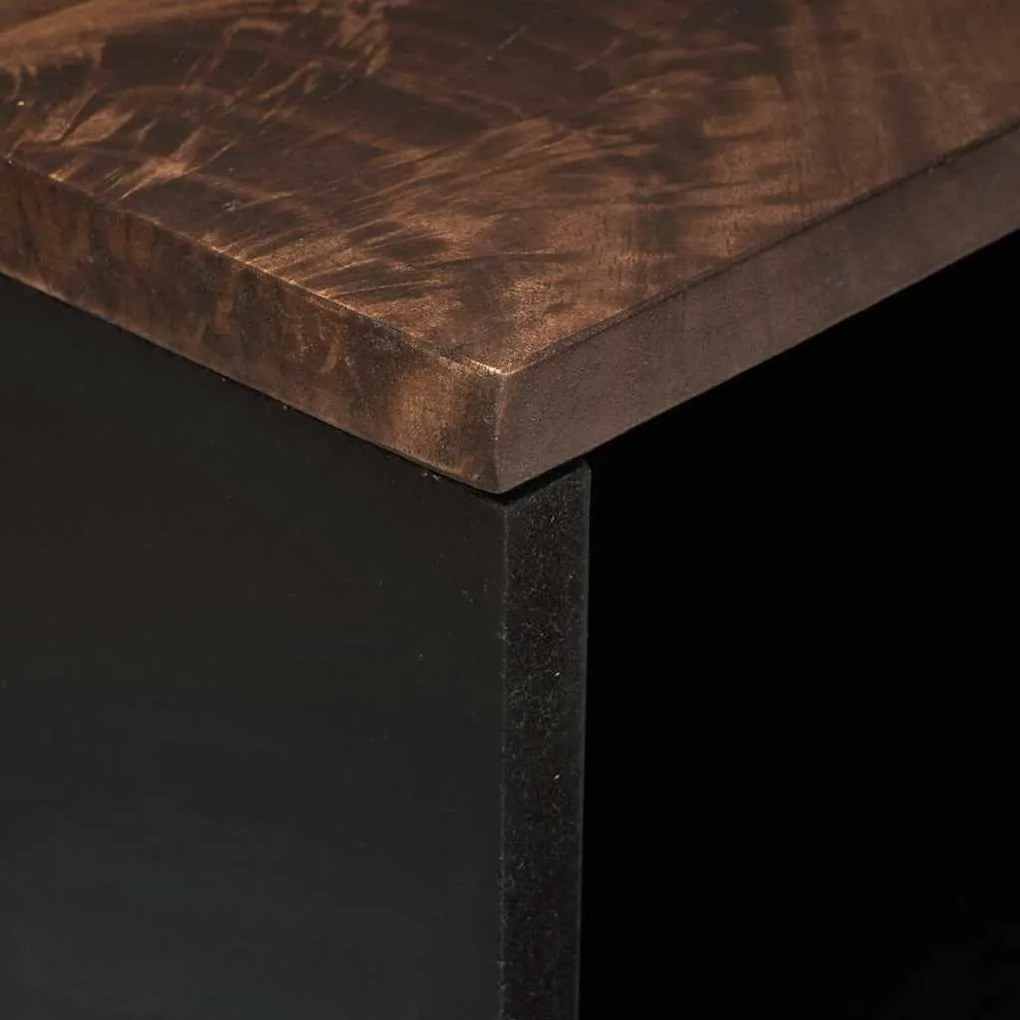 Estante de TV – 80 x 31,5 x 46 cm em Madeira Sólida e Madeira de Engen