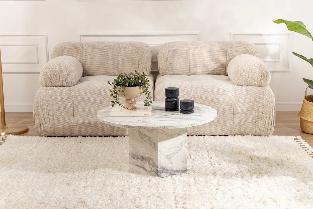 Mesa de Café Nova - Freesia Marble - 80cm x 40cm x 80cm
