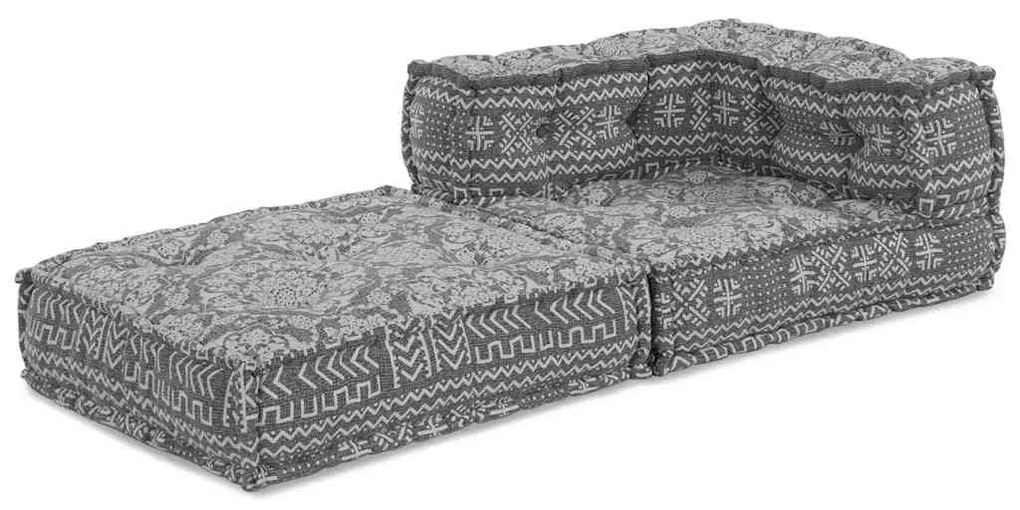 Pouf Modular - Cinza Claro, 70x70x54 cm, Tecido