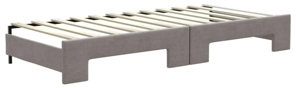 Sofá-cama c/ gavetão/colchões 80x200cm tecido cinza-acastanhado