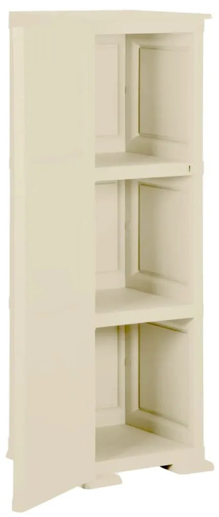 Armário de plástico 40x43x125 cm design de madeira branco nata