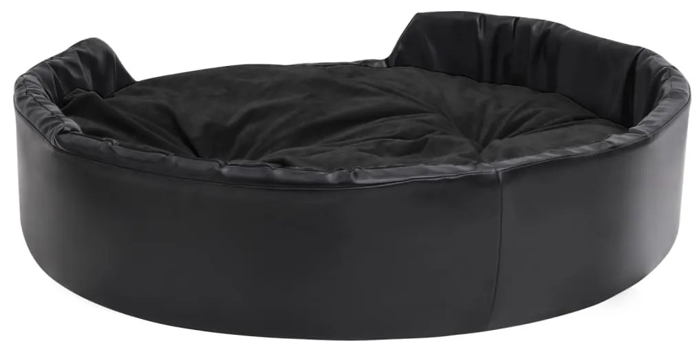 Ninho para cães 99x89x21 cm pelúcia e couro artificial preto