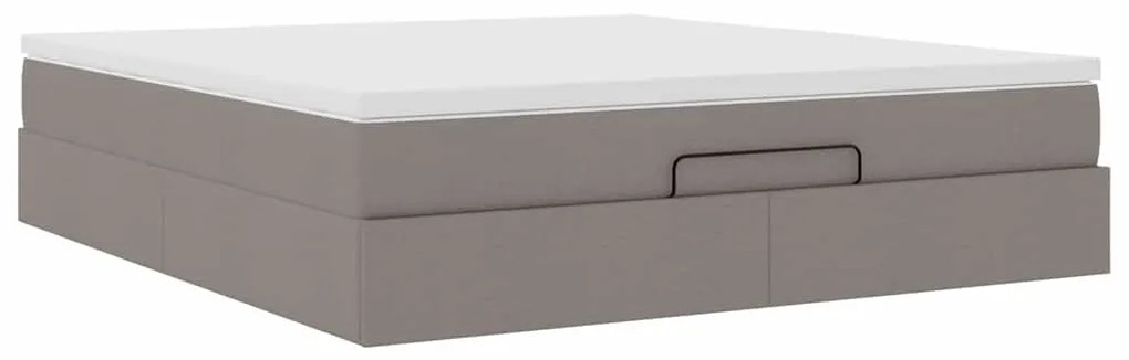moldura de cama otomana vidaXL com tecido Taupe 180x200cm