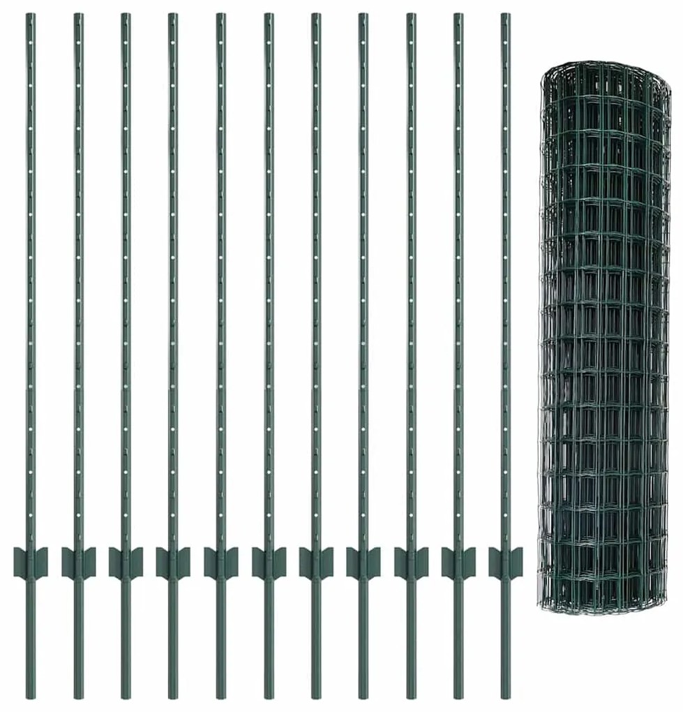 Conjunto de Cerca de Jardim Conjunto de 2 Verde Polietileno