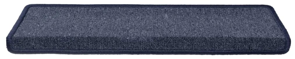 Tapete/carpete para degraus 15 pcs 65x21x4 cm cinzento e azul
