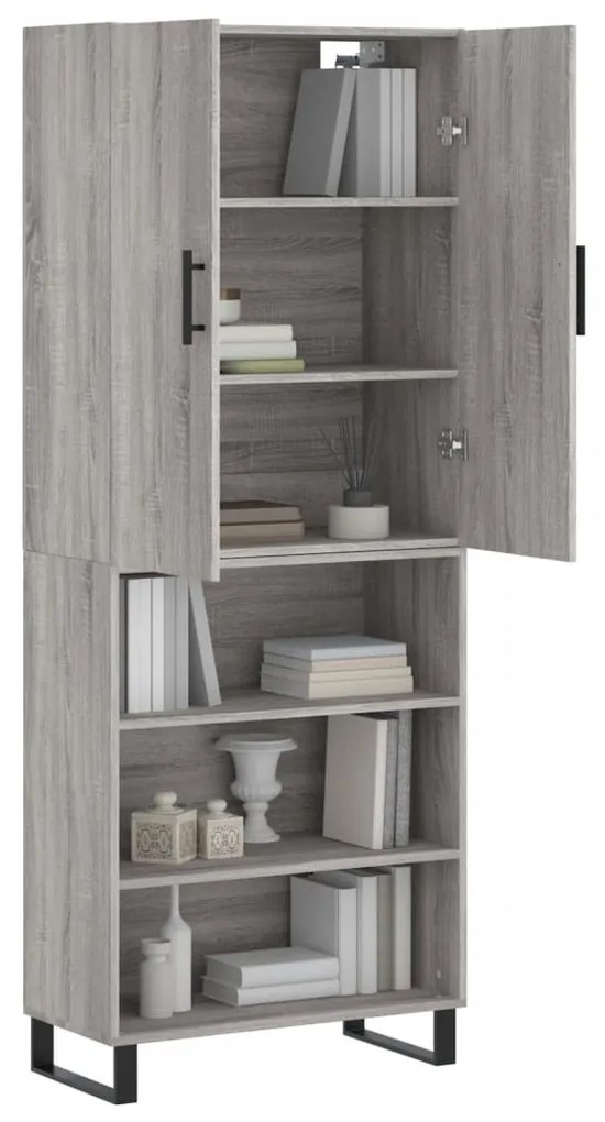 Armário alto 69,5x34x180 cm derivados de madeira sonoma cinza
