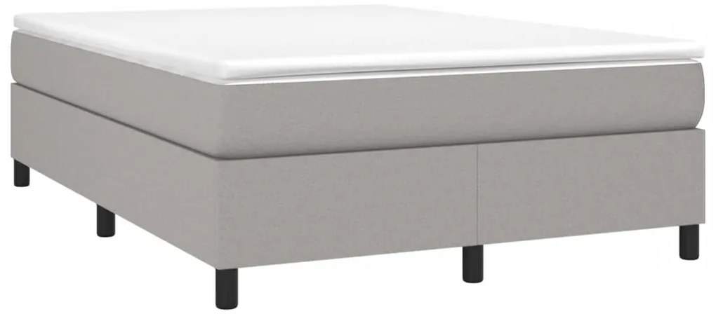 Estrutura de cama sem colchão 140x200 cm tecido cinzento-claro