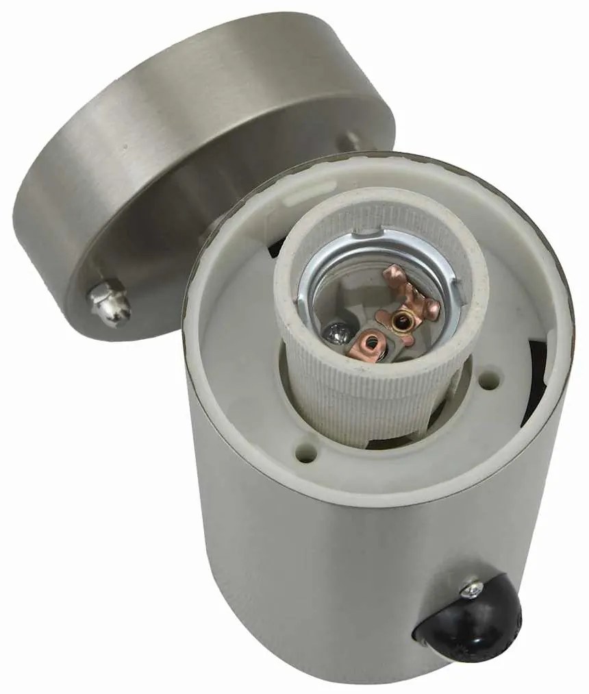 Luz de Parede Externa vidaXL com Sensor em Aço Inoxidável Prateado IP4