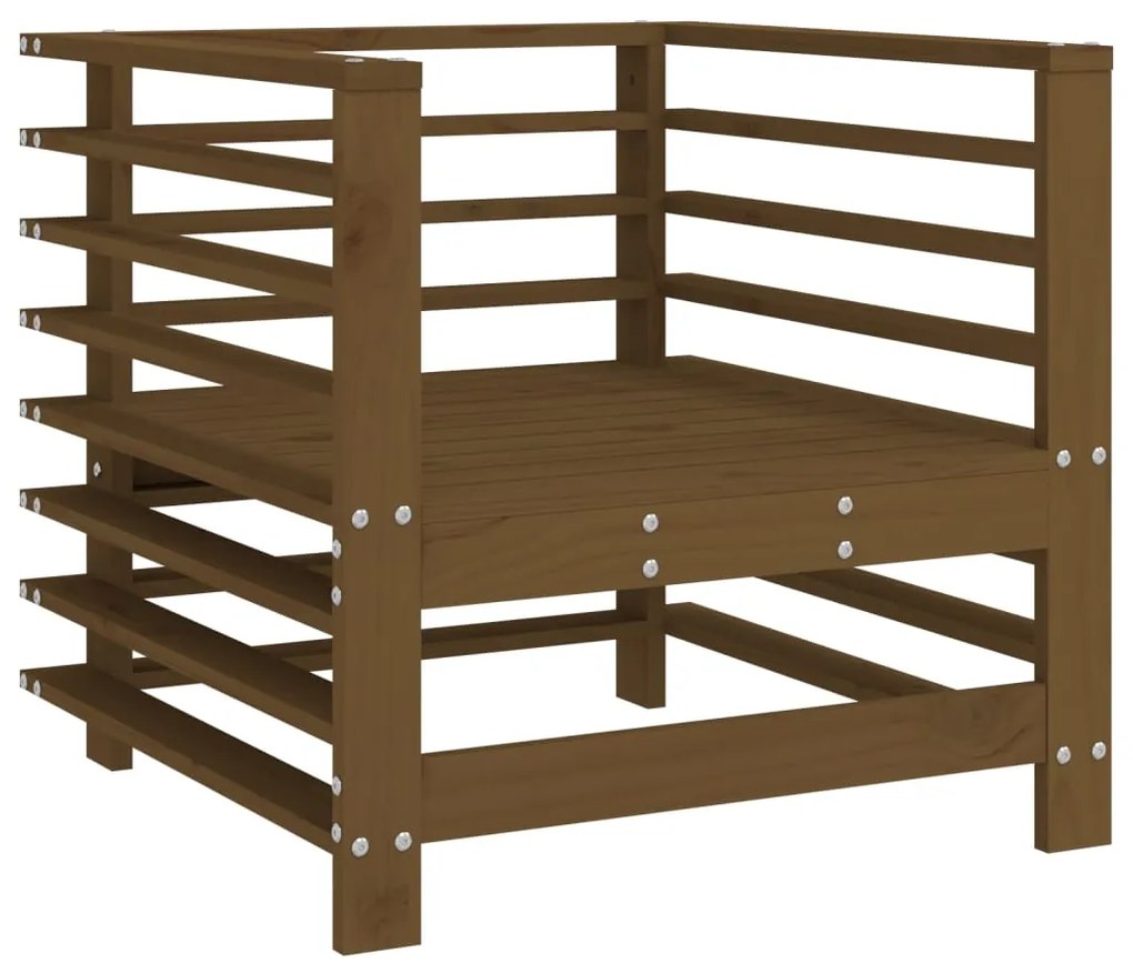 Cadeiras de jardim c/ almofadões 2pcs pinho maciço castanho-mel