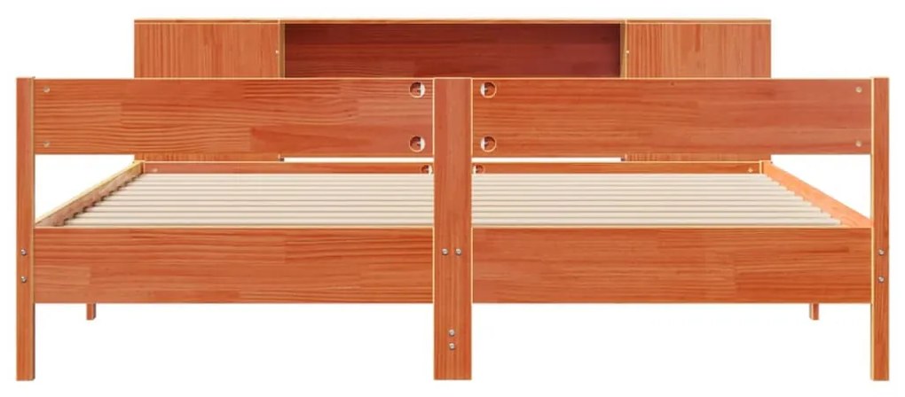 Cama com estante sem colchão 200x200 cm pinho maciço