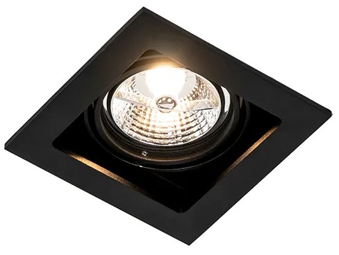 Foco embutido quadrado preto ajustável - Artemis 70